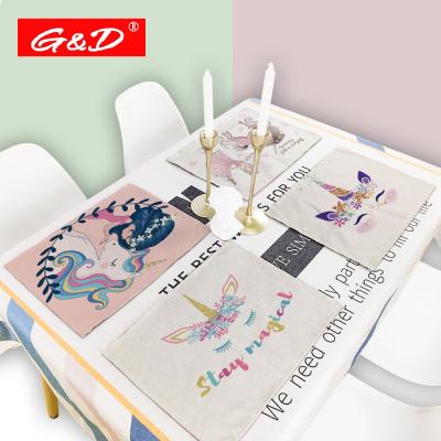 China G&D Unicorn Party Decoration Placemats For Viable Table Mats for sale