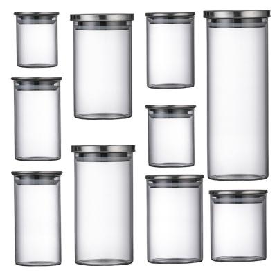 China Amazon Heatable Hit Glass Jars For Candles Stainless Steel Cover Glass Bottle for sale