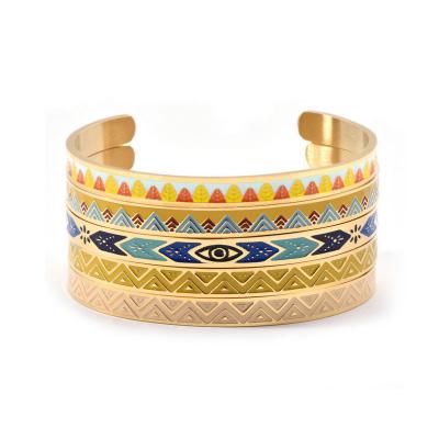 China CLASSIC Style Band Custom Maker Bangle Open Enamel Cuff Bracelet for sale