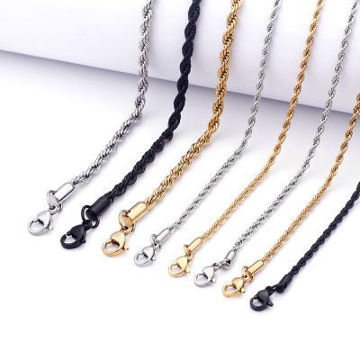 China Wholesale CLASSIC Jewelry Gold Plated Knotted Twisted Rope Chain Necklace for sale