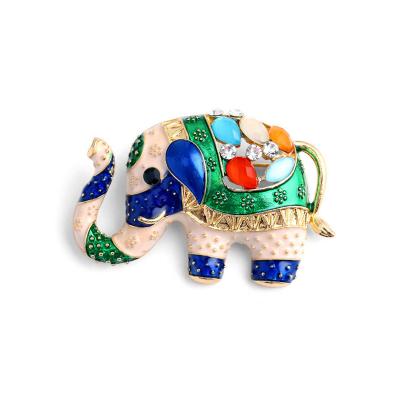 China Other Jewelry Cute Multi Color Rhinestone Elephant Brooch for sale