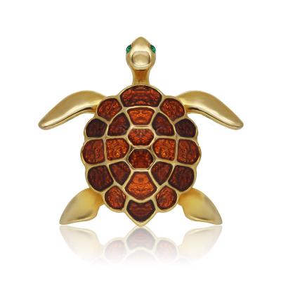 China Other Ocean Metal Enamel Pin Badge Colorful Stained Glass Fantasy Turtle Pin for sale