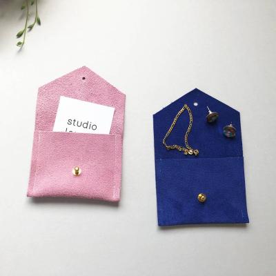 China wholesale custom small packaging microfiber jewelry pouches button closure JR-packing for sale