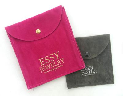 China Custom Logo Bulk Jewelry Velvet Button Closure Pouch Bags For Jewelry Packaging JR-Packing for sale