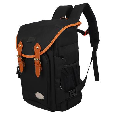 China Popular Retro Canvas Professional Custom SLR Rain Cover Photography Camera Leather Backpack Bag Visual Waterproof Tripod for sale