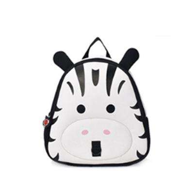 China Latest 2022 Waterproof Custom Cute Zebra Neoprene Material Kids Backpack for sale