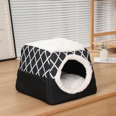 China Breathable High Quality Best Selling Cat Pattern Sofa Cover Smart Cat Bed Closed Pet Bed With Cover for sale