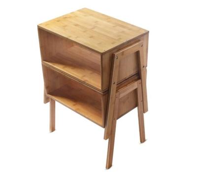 China Nightstand Stackable Bamboo End Table Stackable Side Bedside Table for sale