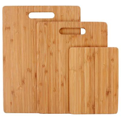 China Viable Set of Simple Design Bamboo Chopping Board 3 Wooden Chopper For Gifts for sale