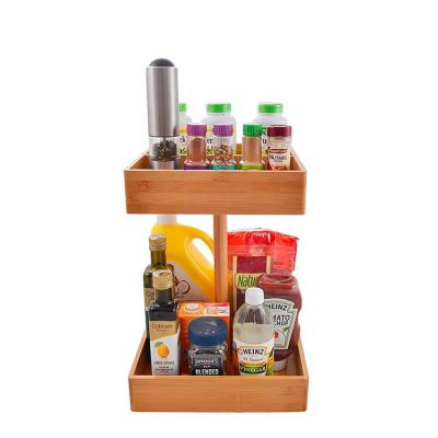 China Sustainable Bamboo Organizers Coffee Tea, Spice Rack And Cosmetic Organizer Box for sale