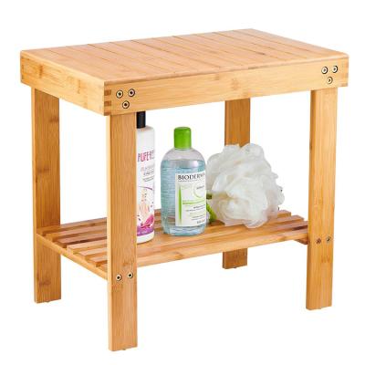 China China Bamboo Bathroom Shower Stool Bamboo Foot Rest Shaving Bench For Kids for sale