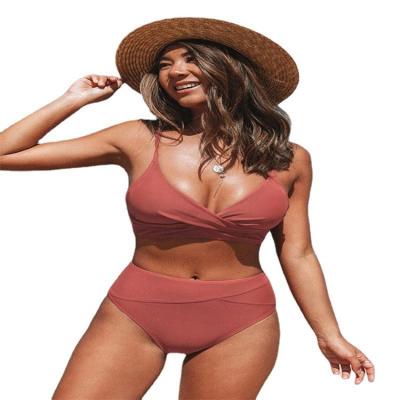 China Custom plus size plus size 2 piece high waist bikini tops sexy mature mini swimwear beach swimwear sets for fat women 2022 for sale