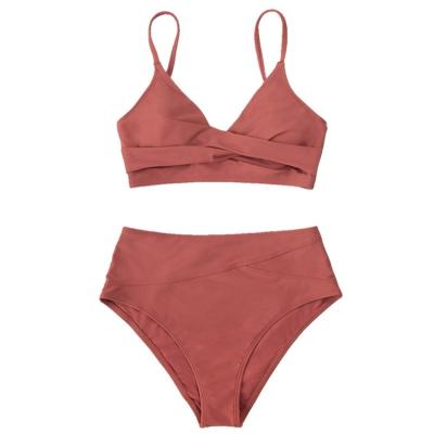 China Plus Size Plus Size Swimwear Bikini Set Sexy Logo Two Piece Swimwear Plus Size Ladies High Waisted Custom Made 2022 Summer Women for sale