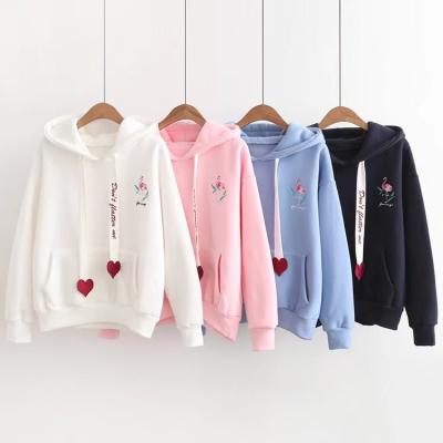 China Custom Logo Embroidery Fleece Fashion Casual Breathable Sweatshirt Pullover Hoodies Plus Size Women's Sweaters Wholesale for sale