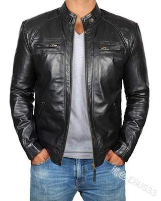 China 2022 Winter Breathable Warm Crop Black Custom Made Vintage Plus Size Motorcycle Bomber Men Leather Jacket for sale