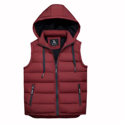 China 2022 Fashion Windproof Winter Windproof Plus Size Sleeveless Vest Hooded Vest Jackets Down Waistcoat Men's Lightweight Jacket Men for sale