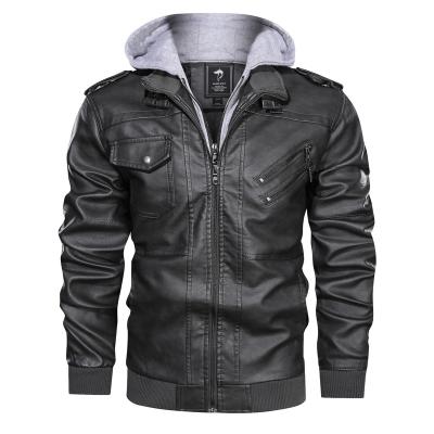 China Wholesale Breathable Lapel Hoodies Sport Slim Personality Color Black Plus Size Bodywarmer Leather Jacket Men for sale