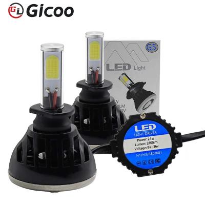 China GICOO High-Low Aluminum Motorcycle Beam Lights H4 LED Auto Headlight 6000K H4 H7 H11 H13 360 4 Side Car Headlight for sale