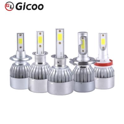 China C6 Aluminum LED Headlight 36W COB Chips With Stable Quality H1 H3 H4 H7 H11 Auto Lighting For Offroad Car Truck for sale