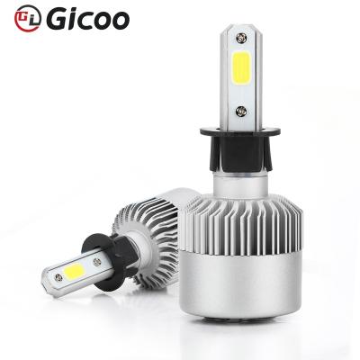 China Gicoo h3 h4 9004 aluminum auto car 9005 9006 h11 led headlight bulbs 3 sides 4 sides S2 X7 high power led headlight bulb h7 for sale