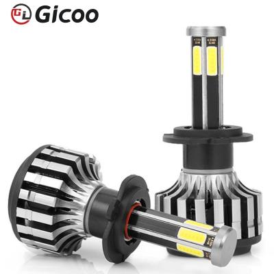 China GICOO X6S 10000Lm 60W 6 Sides 360Car Aluminum COB Super Bright Chips Led H1 H3 H4 H7 H11 9005 9006 Headlight Bulb for sale