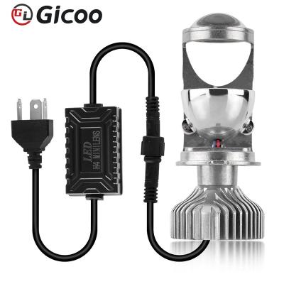 China Factory Price Wholesale Aluminum 100W Y6S Mini Led Mini Projector Headlight Gicoo H4 Tricolor Lens for sale