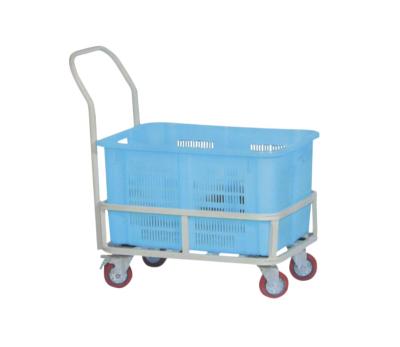 China Durable Garment Factory Industry Plastic Basket Transfer Hand Trolley For Cutting Room for sale