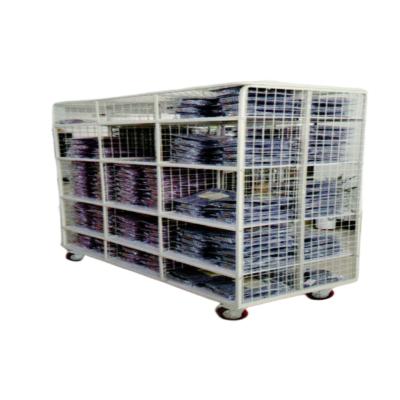 China Easy moving Custom Made Garment Factory Industrial Double Side Display Shirt Trolley for sale