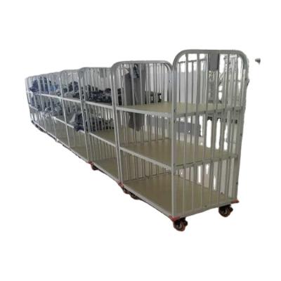 China Easy moving Three-layer cut piece mesh trolley for garment factory for sale