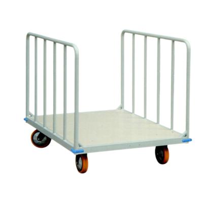 China Easy removable Warehouse Material Handling Carbon Steel Panel Platform Trolley with 2 Sides for sale