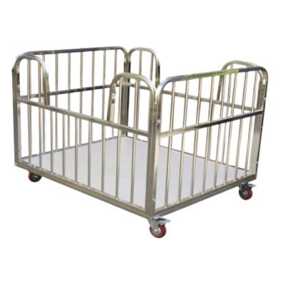 China Easy move High quality and cheap price Garment factory Stainless steel turnover trolley for sale