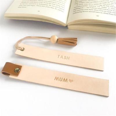 China Europe Customized Handmade Fancy PU Leather Bookmark With Tassels for sale