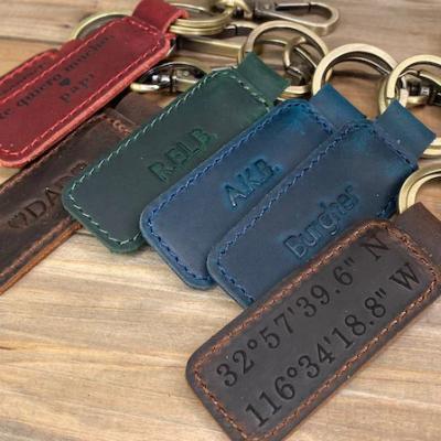 China Eco-Friendly Logo High Quality Man Leather Custom Car Metal Key Chain Gifts Leather Key Chain for sale