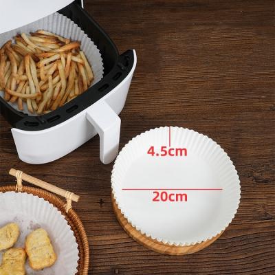 China Recycled Materials Round Food Grade Food Paper Cake Base Air Fryer Liner Wax Paper Disposable Baking Paper Dish for sale