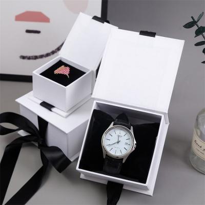 China Reused Materials Big Earrings Bracelet Necklaces Ring Watch Travel Jewelry Storage Box Jewelry Gift Packaging Box With Logo for sale