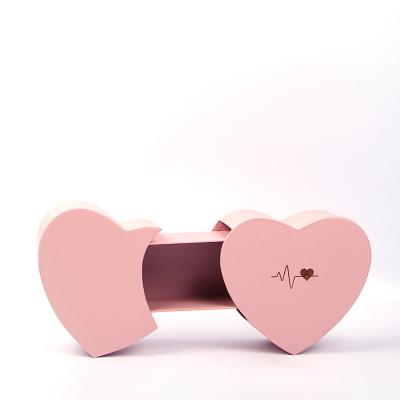 China Valentine Chocolate Flower Box Luxury Mom's Large Double Drawer Heart Shape Handmade Elegant Soap Preserved Gift Rose Flower Box for sale