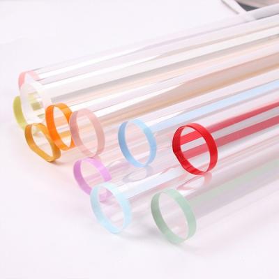 China Colorful Edge OPP Wrapping Bouquet Wrapping Flower Clear Waterproof Paper Waterproof Gift Wrapping Paper for sale