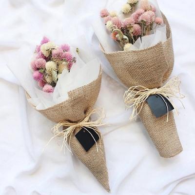 China Anti-Bending Vintage Canvas Flower Wrapping Mesh Paper Bouquet Decoration Hemp Wrapping Paper Roll for sale