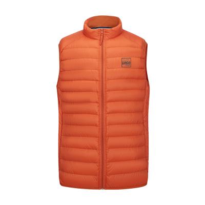 China Custom LOGO Light Weight Zipper Sleeveless Anti-pilling Vest Winter Vest 2021 New Design Warm Down Men's Vest for sale