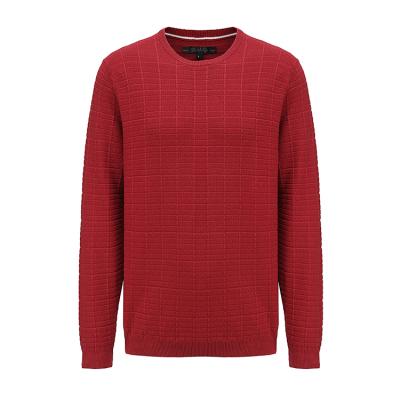 China Custom 100% Cotton Dot Anti-Wrinkle Logo Crewneck Casual Fancy Sweater Long Sleeve Men's Sweater for sale