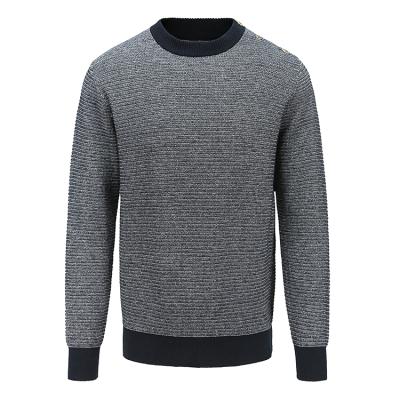 China Custom 100% Cotton Dot Anti-Wrinkle Logo Crewneck Casual Fancy Sweater Long Sleeve Men's Sweater for sale