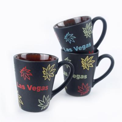 China Wholesale Viable Inside Stoneware Mugs Coffee Mug Color Glazed Ceramic Mug With Direct Printing for sale