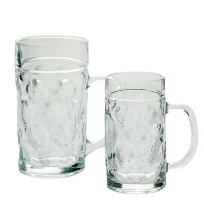 China Viable Hot Sale Custom Clear Color Beer Glass Mug With Handle for sale