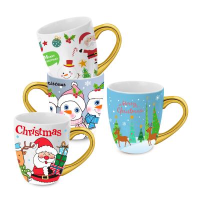 China Sustainable Factory Wholesale Large Belly Shape Customized Christmas Coffee Mug for sale