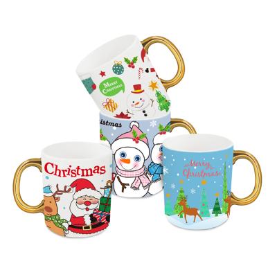 China Sustainable Good Quality A Grade 11oz Ceramic Mug With Custom Design Santa Gift Christmas Mug Wholesale for sale