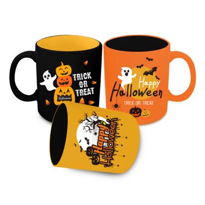 China Sustainable A Grade 11oz Halloween Mug Good Quality Promotion Ceramic Mug With Custom Design for sale