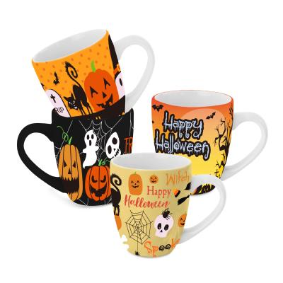 China Viable Manufacturer Hot Halloween Style Ceramic Belly Coffee Mug With Custom Design for sale