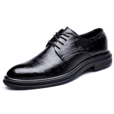 China Breathable High Quality Embossed Crocodile Pattern Stylish Formal Mens British Leather Shoes for sale