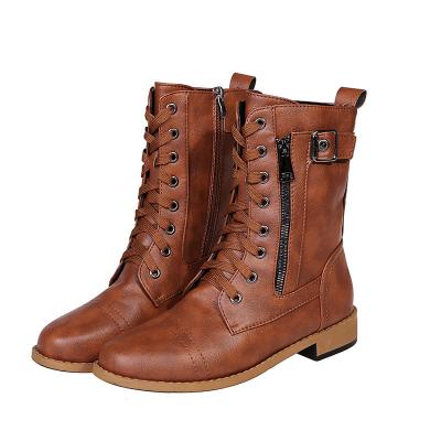 China 2021 Autumn And Winter New Flat Ankle Boots Winter Women's Shoes Breathable Large Size Flat Heel Boots for sale