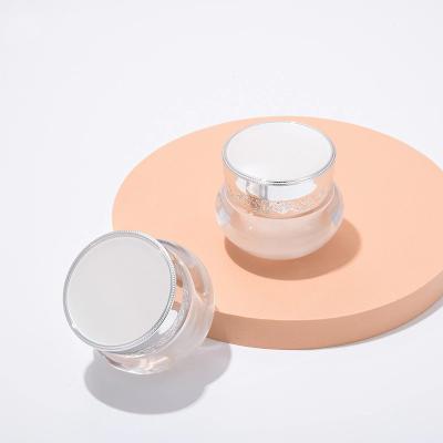 China Wholesale Luxury White Empty Acrylic Cream Jars Plastic Eye Cream Jars Pearl Cosmetic Jars for sale